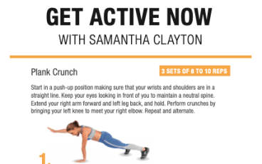 Get Active Now Plank Crunch Card