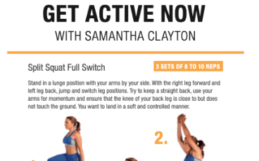 Get Active Now Split Squat Card