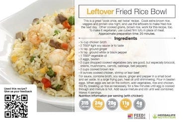 Herbalife Leftover Fried Rice Bowl Card