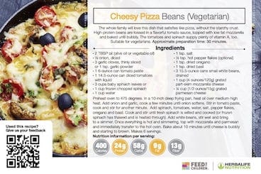 Herbalife Nutrition Cheesy Pizza Recipe Card