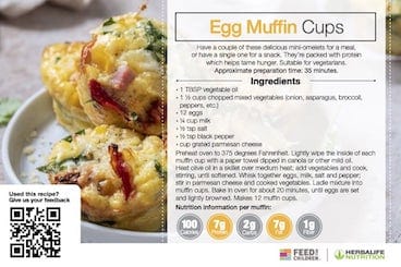 Herbalife Nutrition Egg Muffin Recipe Card