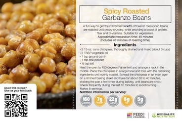 Herbalife Spicy Roasted Garbanzo Beans Card